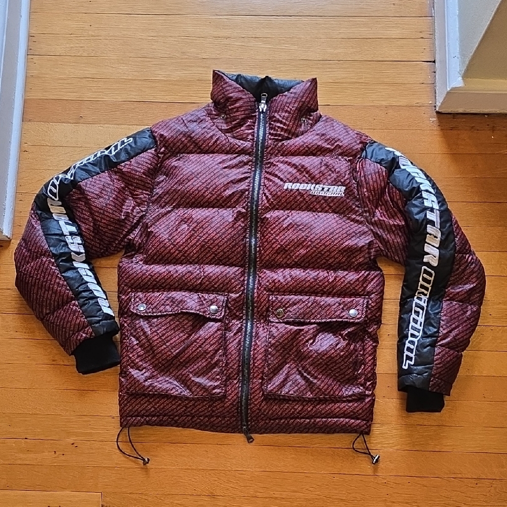 Rockstar Original, Gryson Puffer Jacket, GUC, Red / Black / White, Women's Small